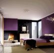 紫色系单人卧室图片