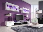 紫色系电视背景墙装潢设计图片一览