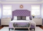紫色系卧室欧式床的图片