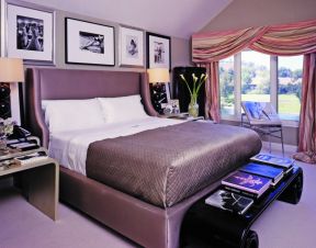 紫色系卧室床图片大全欣赏