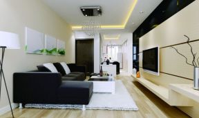2023黑白室内客厅地毯与沙发搭配图片