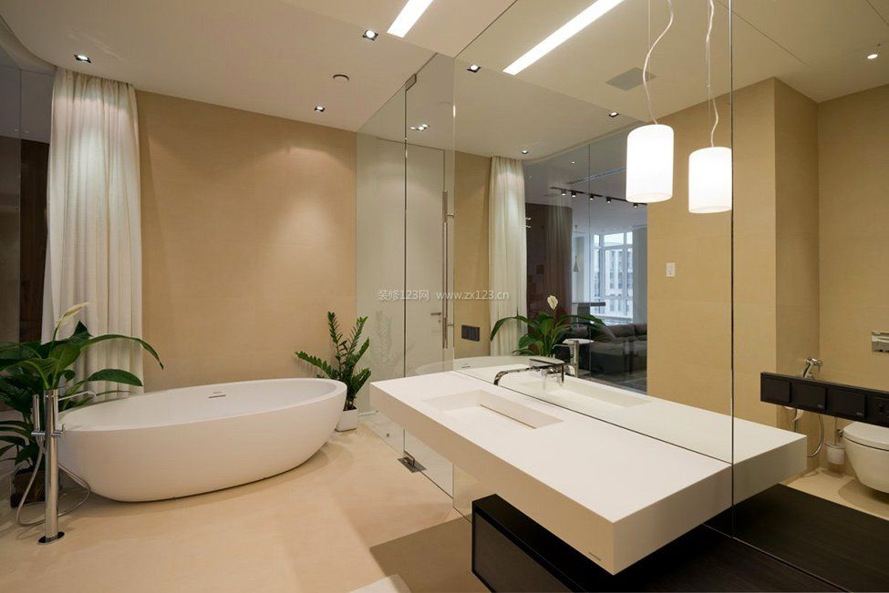 白领公寓卫生间洗手台设计