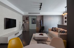 白领公寓电视墙文化砖装饰设计