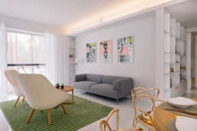 白领公寓小客厅地毯装潢设计