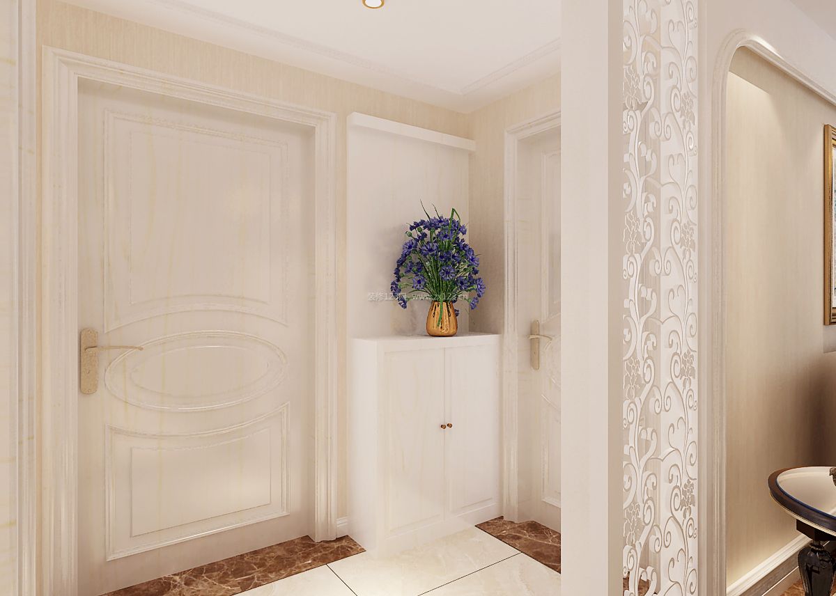 2018简约欧式风格卧室白色门装修效果图片