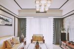 2023现代新中式客厅布艺窗帘装修效果图