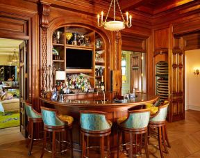 古典美式家庭式酒吧台装修效果图一览