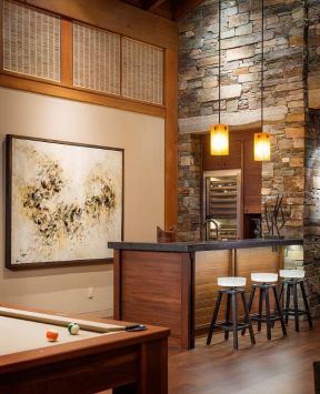 日式风格家庭式酒吧台装修效果图