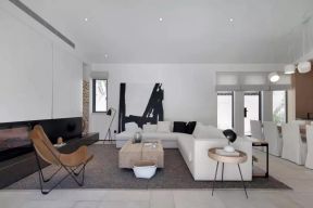 现代简易装修 客厅转角布艺沙发