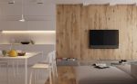 2023北欧简约风格木质电视背景墙装修效果图片