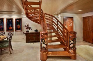 2023奢华别墅室内木结构楼梯设计