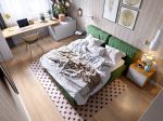 2023北欧卧室布艺双人床装修设计图片