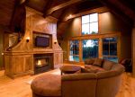 美式风格实木别墅客厅半圆形沙发图片大全