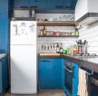 现代家装厨房3米橱柜蓝色设计图