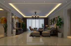 美式简约风格客厅组合沙发装修效果图