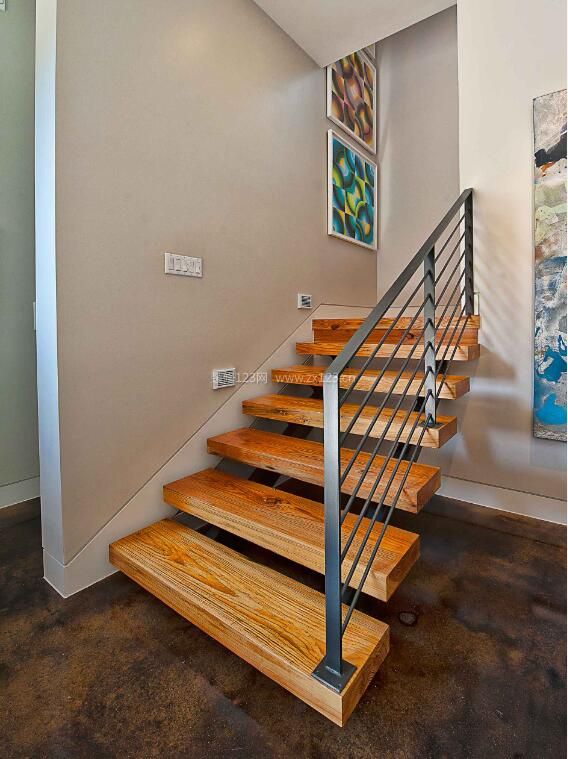 地下室楼梯钢架扶手装修设计效果图