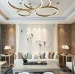 2023现代新中式风格客厅沙发背景墙装饰装修图片