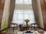 美式复式客厅窗帘装修效果图片
