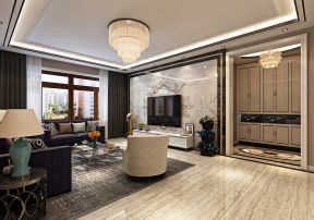 2020现代家装客厅设计图 2020瓷砖电视墙效果图
