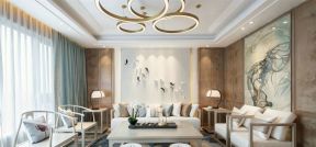 2020现代新中式装修风格 客厅沙发背景墙装饰