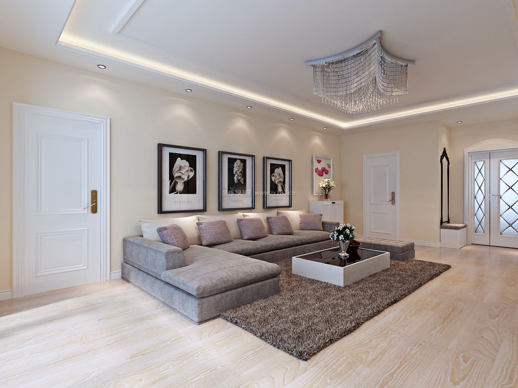 2023经典现代风格客厅多人沙发装修设计效果图片