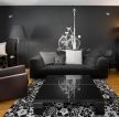 现代时尚家庭黑色客厅设计装修图