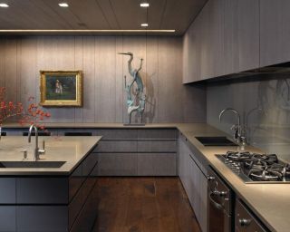 灰色房间厨房橱柜设计效果图片