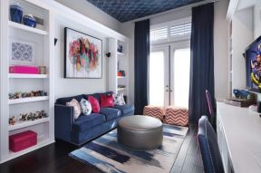 2023时尚现代风格客厅蓝色沙发