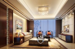 2023客厅中式风格方形水晶灯
