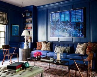 2023客厅蓝色沙发设计效果图