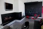 黑白色调家装客厅黑板墙设计效果图