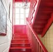 2023直行红色楼梯图片