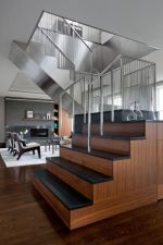 欧式别墅室内装修不锈钢楼梯设计效果图