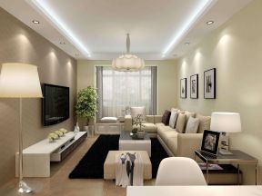 2023现代家庭客厅灯带装修设计图片