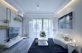 2023现代简洁客厅白色沙发装修效果图