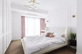 2023卧室粉色窗帘图片
