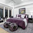2023紫色家居设计卧室地毯效果图