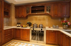 2023经典欧式厨房实木橱柜设计装修图片