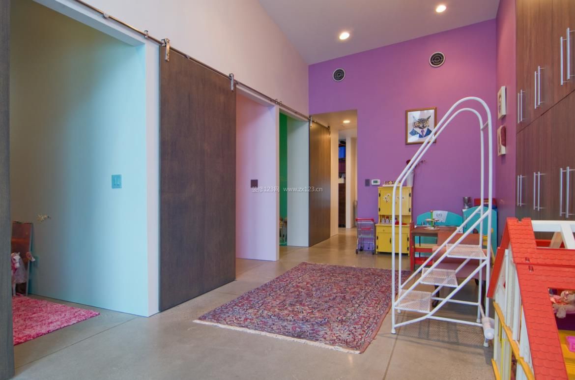 2023紫色儿童房背景墙