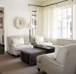 白色欧式家具单身沙发摆放图片
