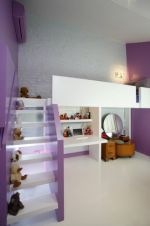 2023紫色儿童房楼梯设计效果图