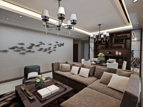 现代家居客厅多人沙发装修效果图片