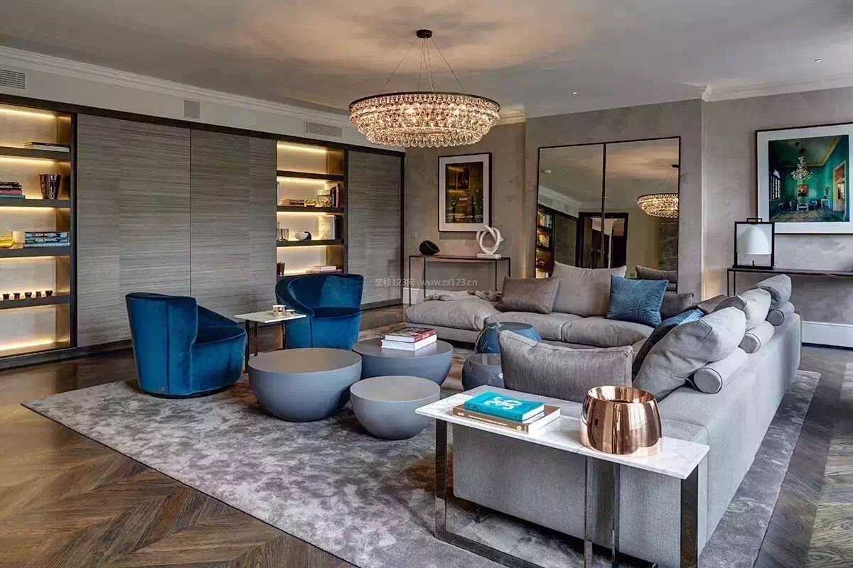 现代时尚客厅装修效果图 客厅沙发摆放效果图片大全