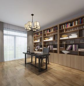 2023现代风格书房开放式书柜设计效果图片