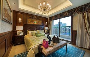 国外美式风格样板房卧室地毯装饰图片