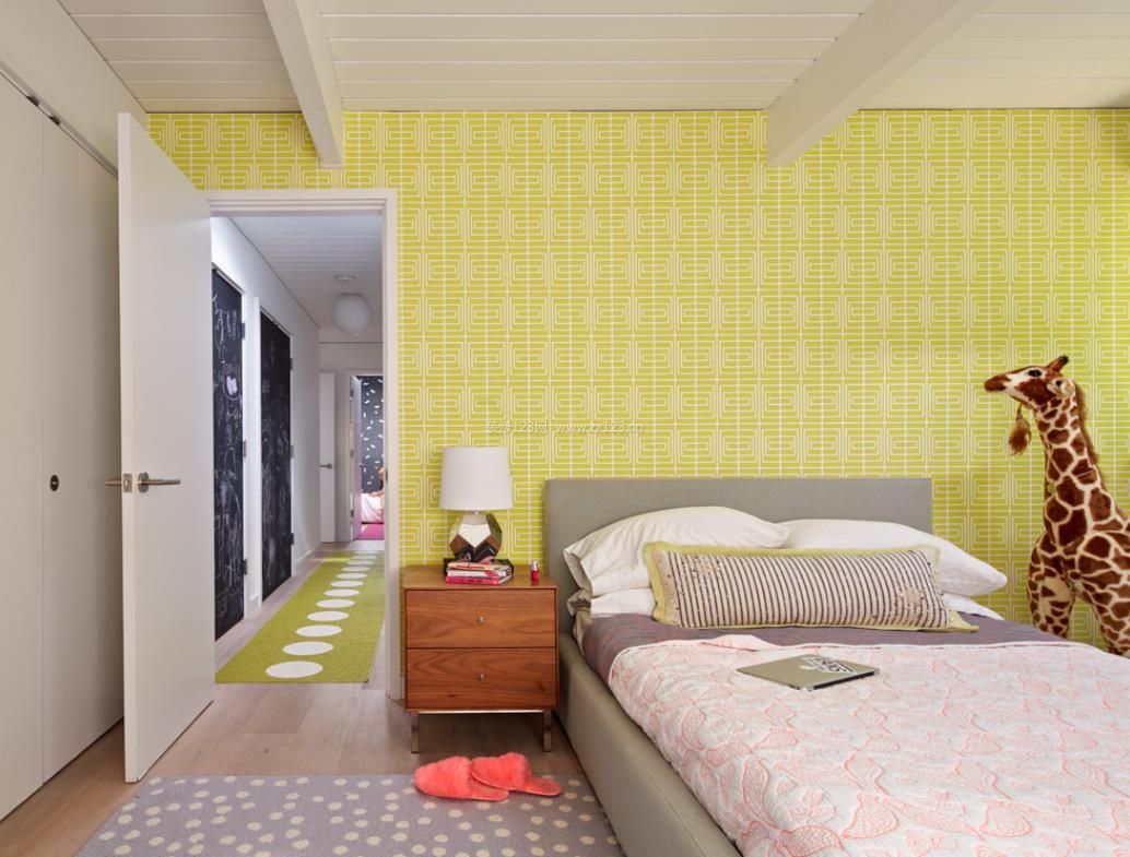 2023家装卧室暖色调墙纸效果图