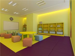 2023儿童乐园黄色背景墙装修设计效果图