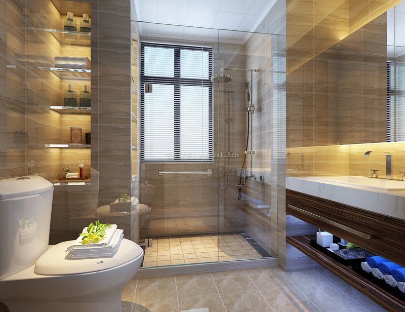 现代简约风格卫生间浴室柜设计装修效果图