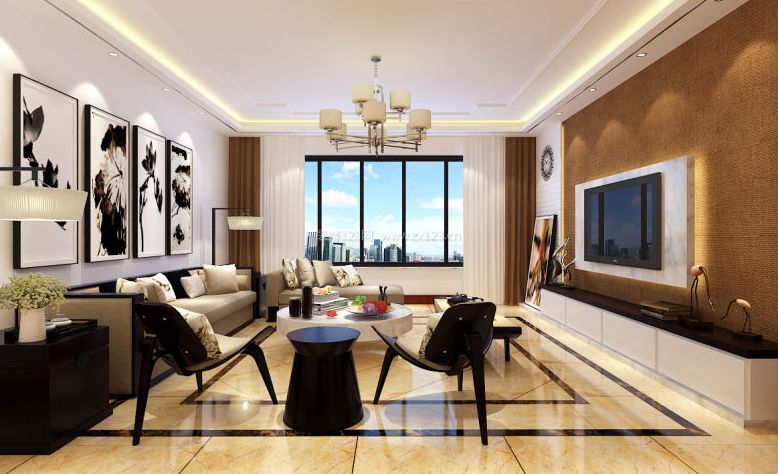 2023现代大户型客厅沙发装修效果图片