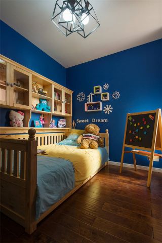 2023简约儿童卧室单人实木沙发床装修效果图片